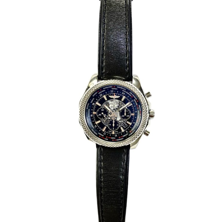 Breitling Bentley B05 Unitime AB0521UA/BC65/478X Stainles Steel With Black Leather Watch Black Dial
