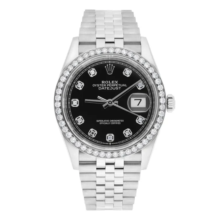 Rolex Datejust 126234 Black 36mm Stainless Steel Jubilee Watch