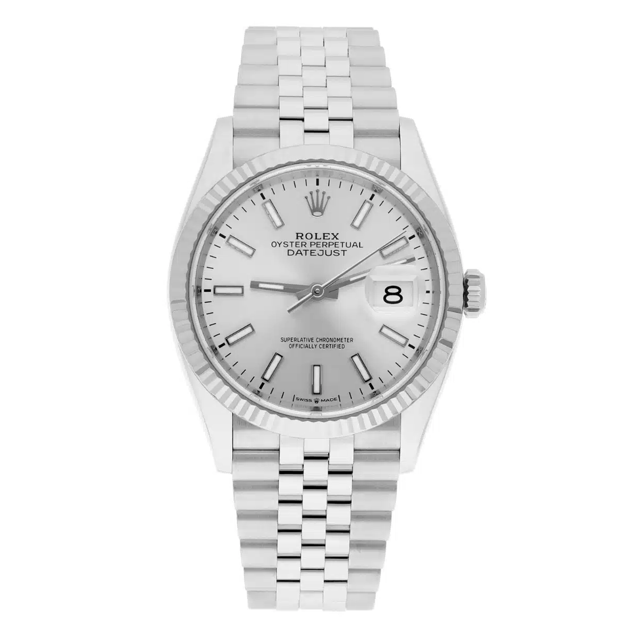 Rolex Datejust 126234 Steel 36mm Silver Index Dial Jubilee Bracelet Complete