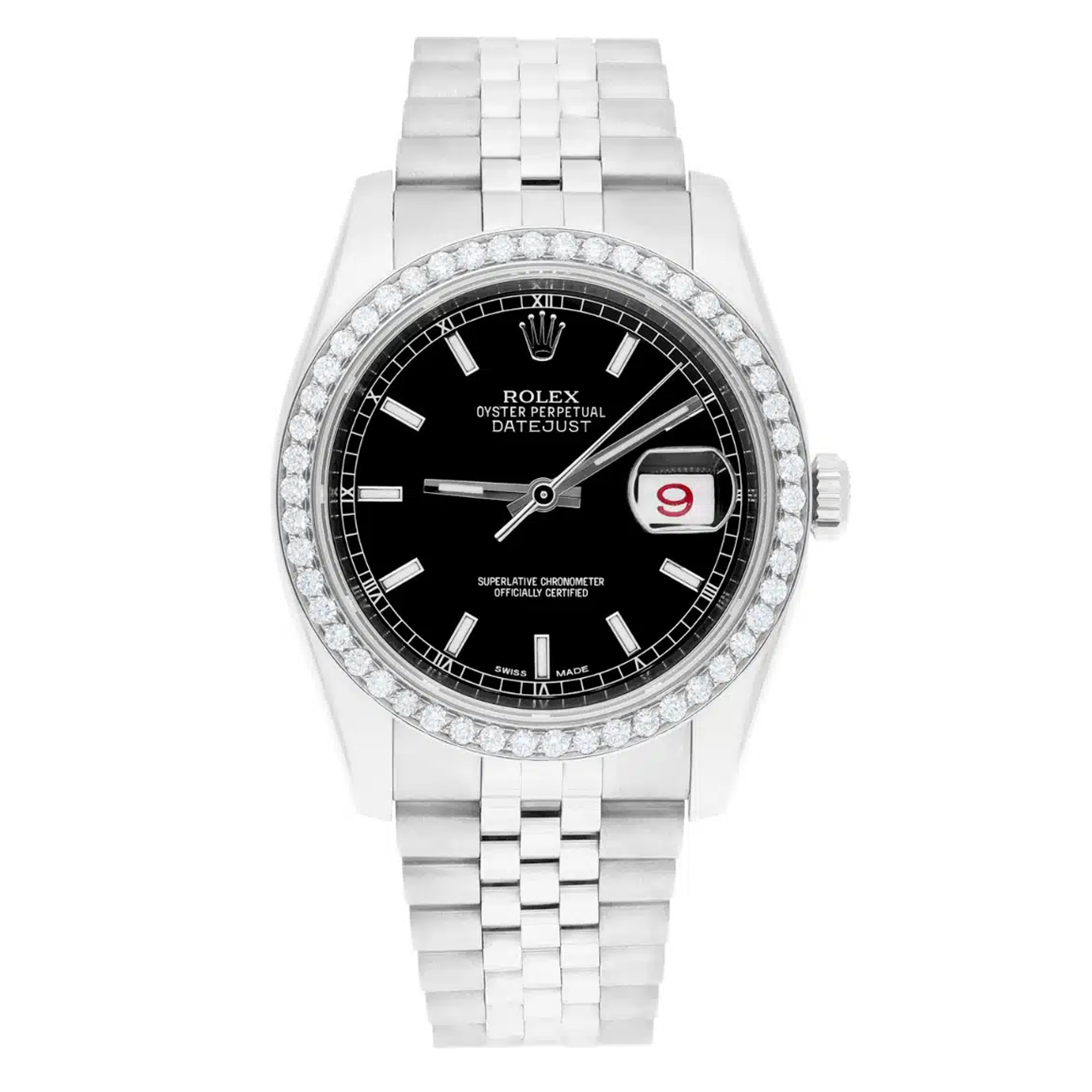 【R&B】BLACK DIAMOND Rolex Datejust 116234 36 MM Black Dial Set with diamonds