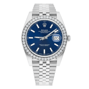 Rolex Datejust 41 126300 steel, blue index diamond dial, Jubilee bracelet