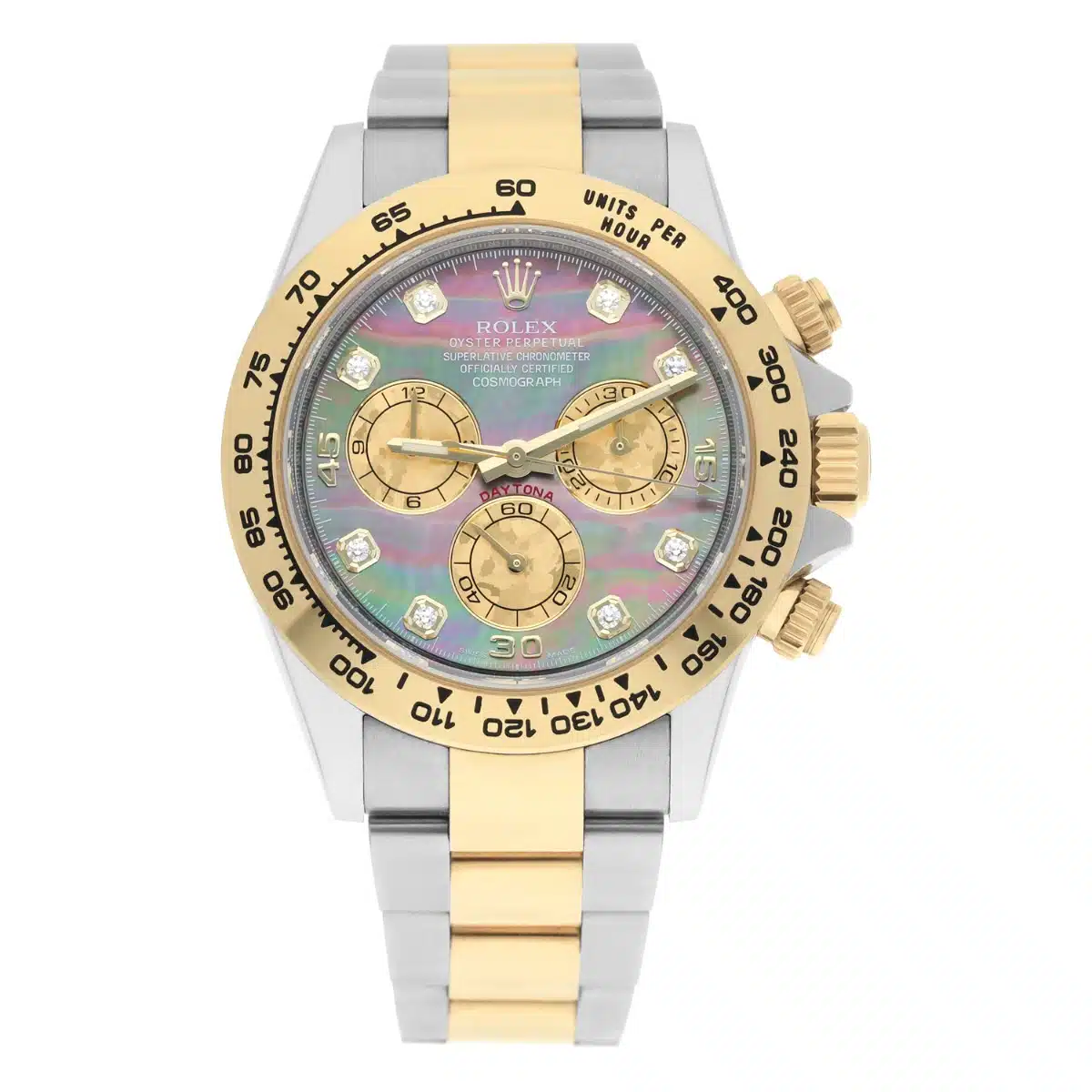 Rolex Daytona Steel/Yellow Gold Watch Tahitian MOP Diamond Dial 116503 Box+Card