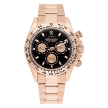 Rolex Cosmograph Daytona 116505-0008 Black Dial Pink Subdials 18K Rose Gold Complete