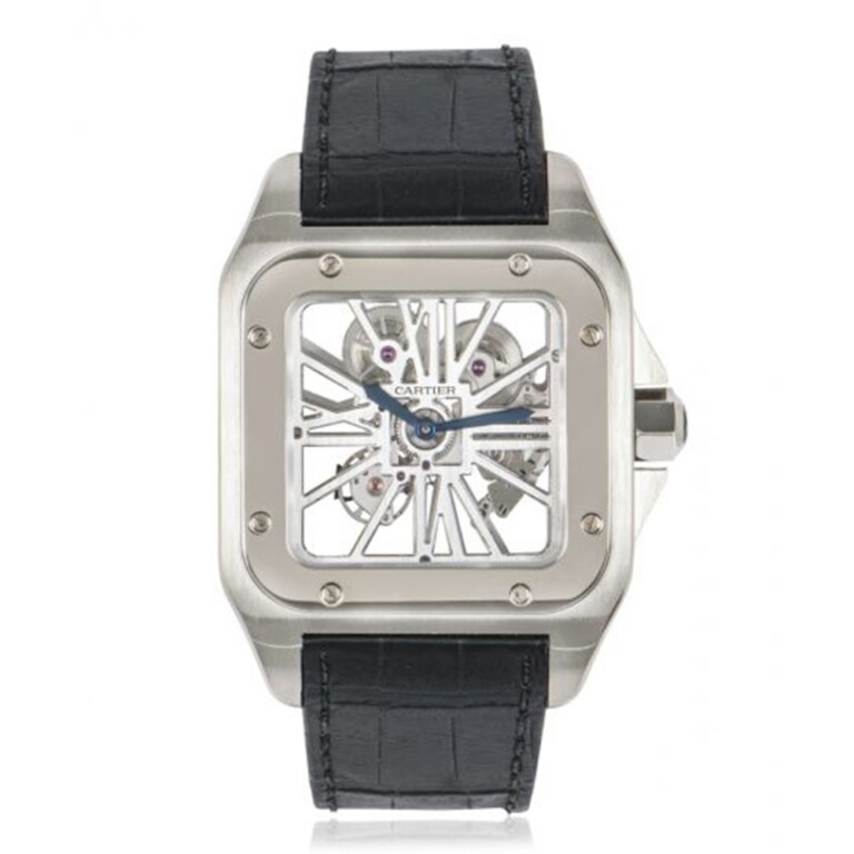 Cartier Santos 100 W2020018 46mm Palladium with Skeleton Dial Watch 2007
