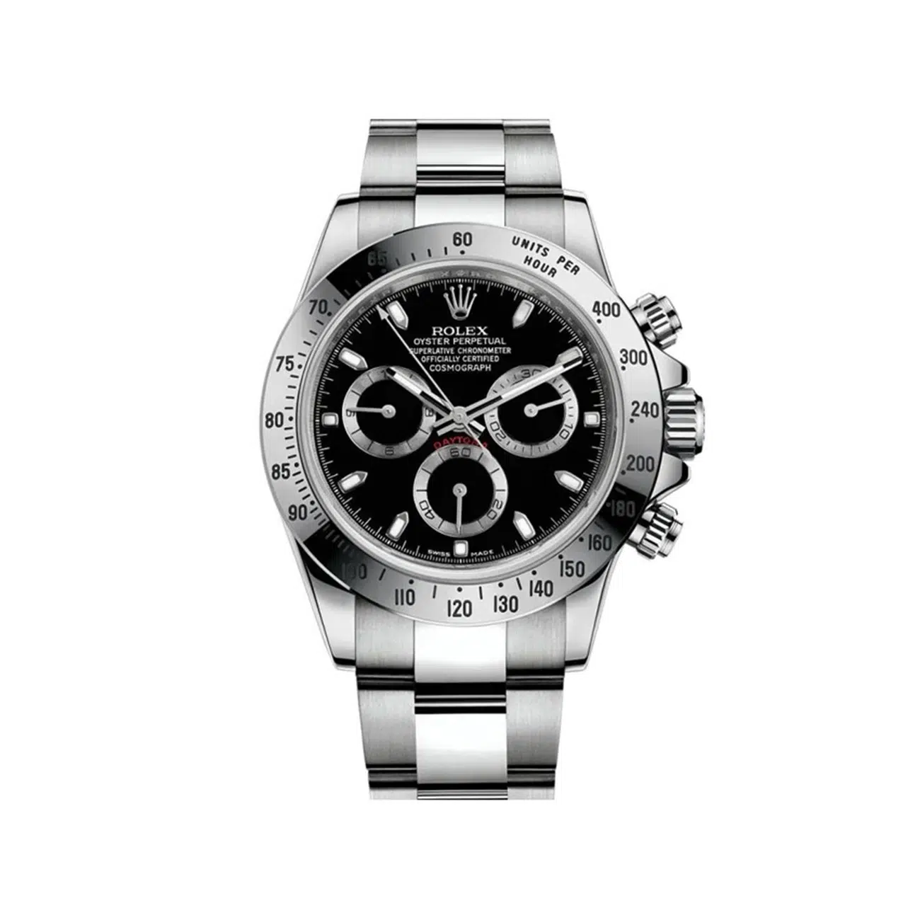Rolex Cosmograph Daytona 40mm Oyster 116520 Stainless Steel Watch Black Dial