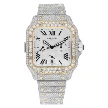 Cartier Santos de Cartier W2SA0008 two-tone diamond-set chronograph watch