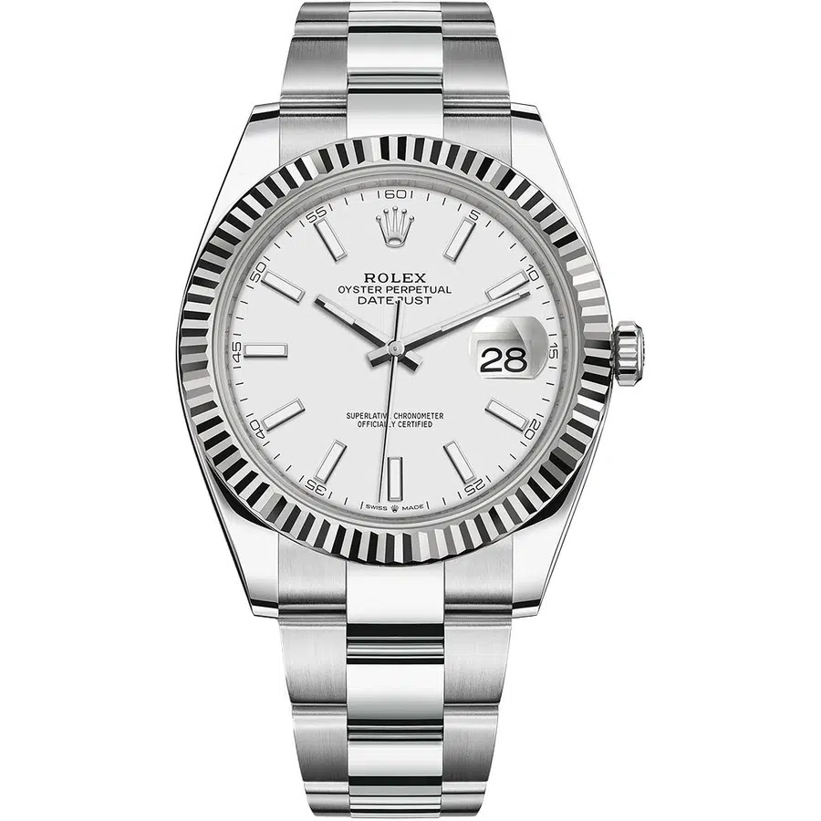 Rolex Datejust Oyster 41mm 126334-0009 Stainless Steel Watch White Index Dial
