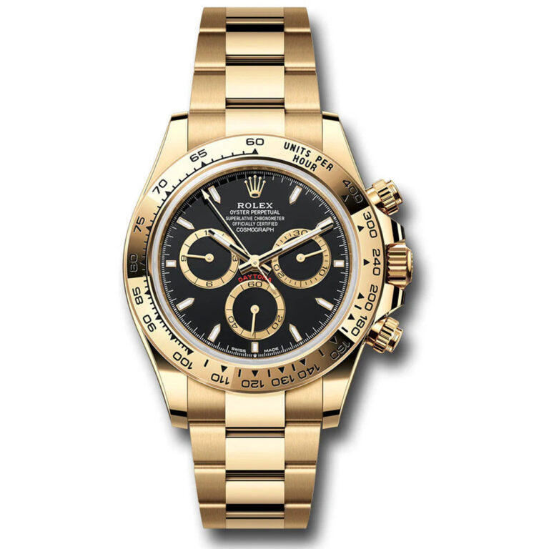 Rolex Daytona 40mm 126508 Oyster Yellow Gold Watch Black Index Dial 2023