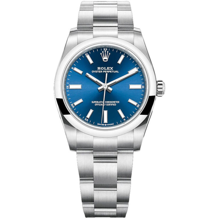 Rolex Oyster Perpetual Blue Index Dial 34mm 124200-0003 Stainless Steel