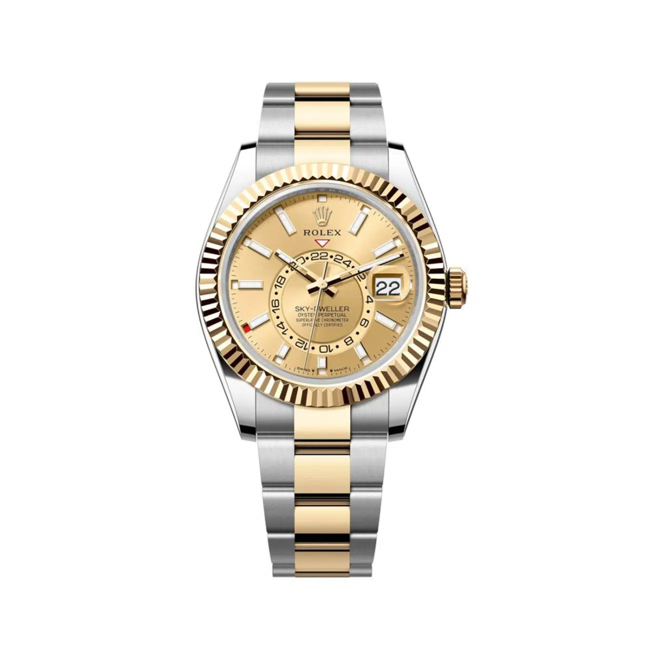 Rolex Sky-Dweller Oyster 42mm 336933 Steel and Gold Watch Champagne Dial 2023