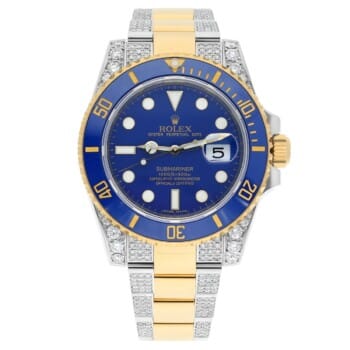 Rolex Submariner 40 mm Blue Dial Two Tone Diamond Men’s Watch 116613LB