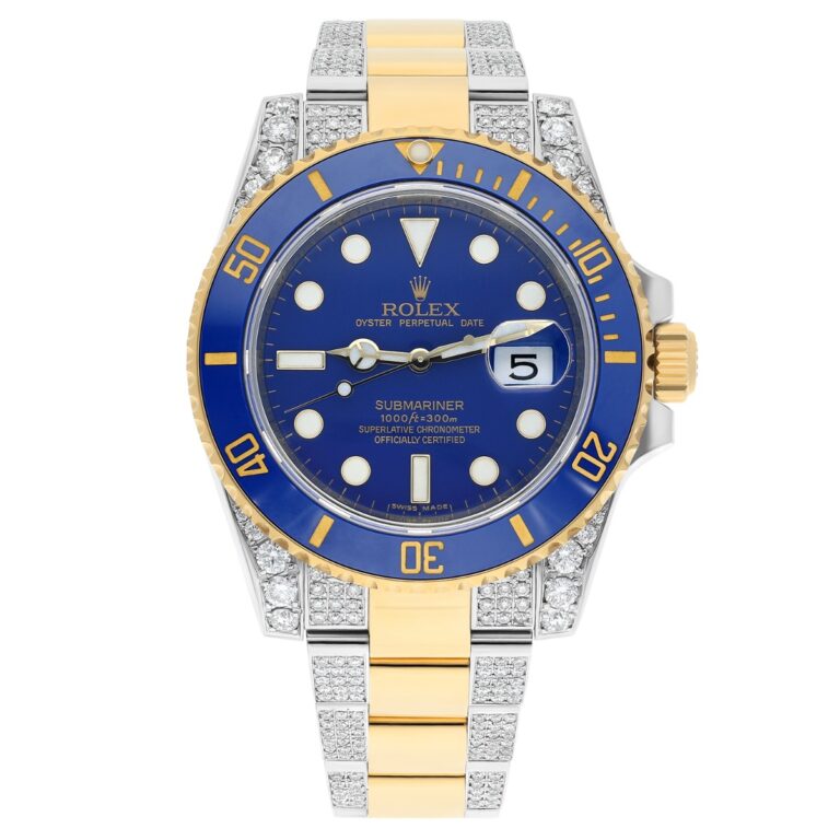 Rolex Submariner 40 mm Blue Dial Two Tone Diamond Men’s Watch 116613LB