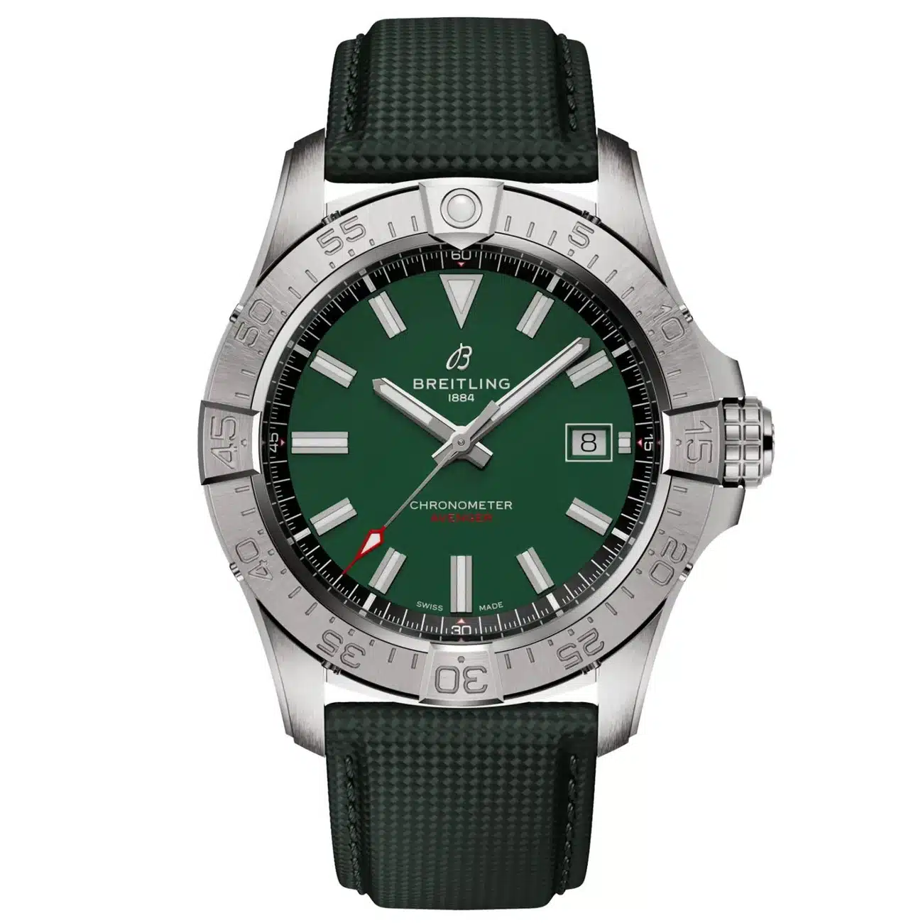 Breitling Avenger 42mm A17328101L1X1 Steel with Green Leather Green Dial Automatic