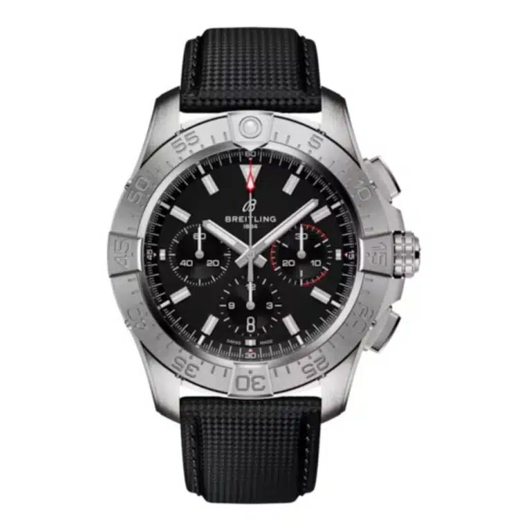 Breitling Avenger B01 Chronograph AB0147101B1X1 44mm Black Dial Unidirectional, Ratcheted Bezel Stainless Steel With Anthracite Calfskin Leather Strap Watch
