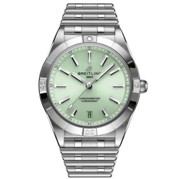 Breitling Chronomat 36 Automatic Watch A10380101L1A1 Stainless Steel Mint Green Dial