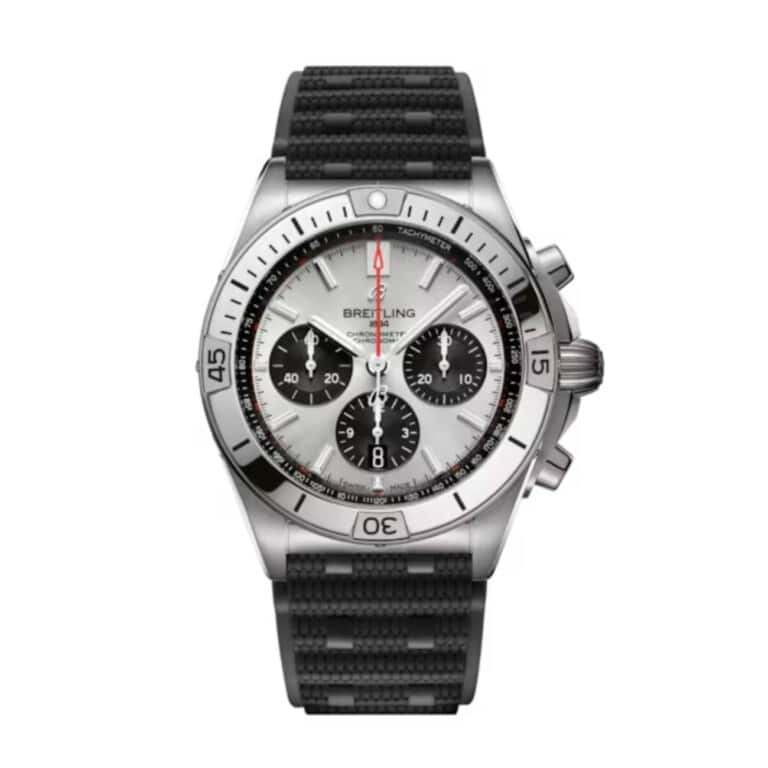 Breitling Chronomat B01 AB0134101G1S2 42mm Silver Dial Unidirectional, Ratcheted Rotating Bezel Stainless Steel With Black