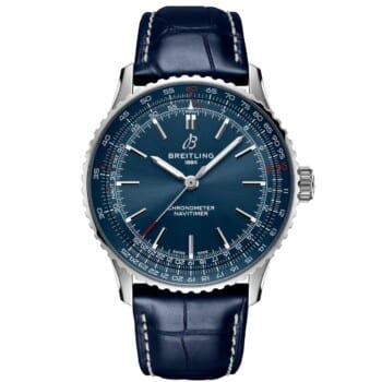 Breitling Navitimer A17329161C1P1 Blue Dial Automatic Stainless Steel with Blue Leather Watch 2024