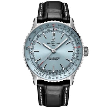 Breitling Navitimer A17329171C1P1 Stainless Steel with Black Leather Watch Blue Dial