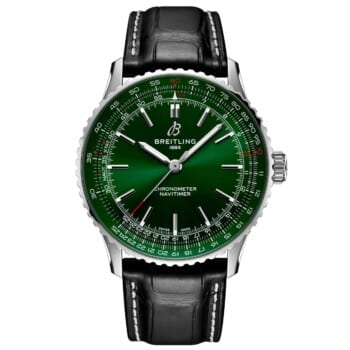 Breitling Navitimer Green Dial A17329371L1P1 Stainless Steel with Black Leather Strap