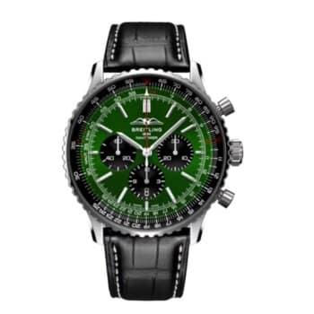 Breitling Navitimer B01 Chronograph AB0137241L1P1 46mm Green Dial Bidirectional Rotating Bezel Stainless Steel with Black