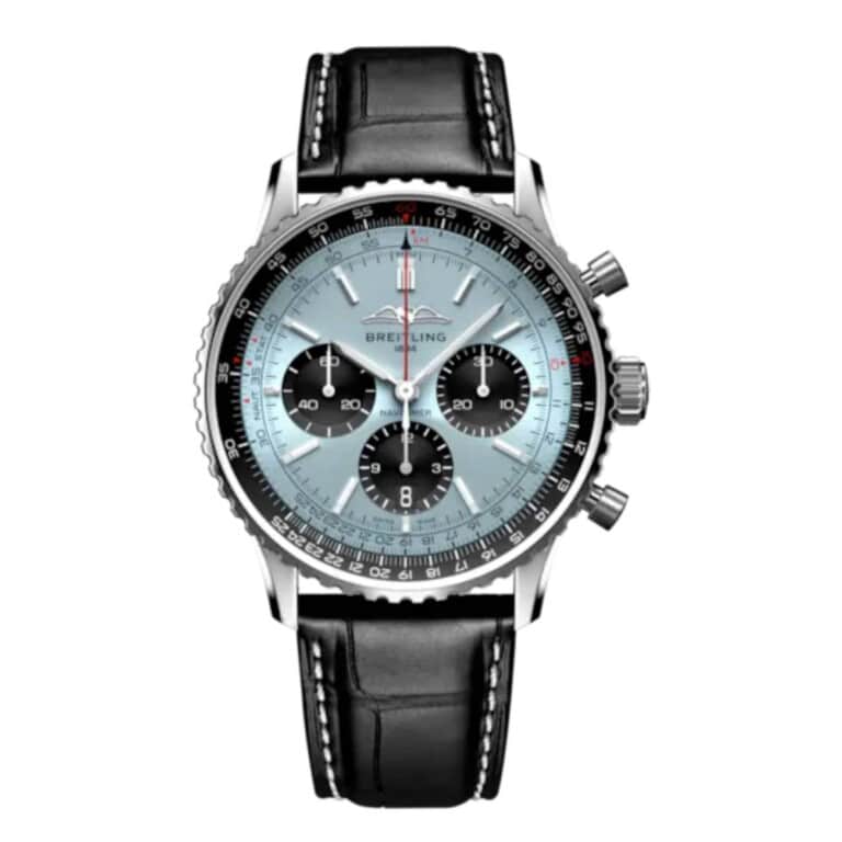 Breitling Navitimer B01 Chronograph AB0138241C1P1 43mm Ice Blue Dial Bidirectional Rotating Bezel Stainless Steel With Black
