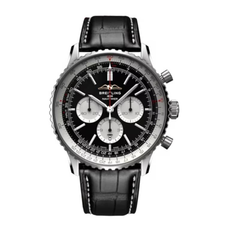 Breitling Navitimer B01 Chronograph Black Dial AB0137211B1P1 46mm Black Dial Bidirectional Rotating Bezel Stainless Steel