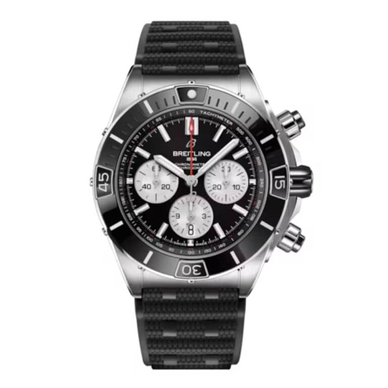 Breitling Super Chronomat B01 AB0136251B1S1 44mm Black Dial Unidirectional Ratcheted Rotating Bezel Stainless Steel With