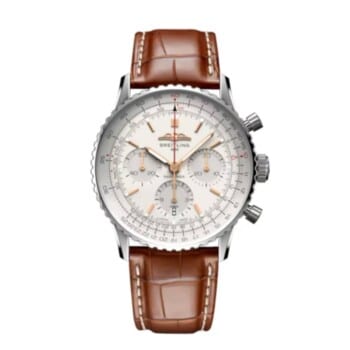 Breitling Super Navitimer B01 Chronograph AB0139211G1P1 41mm White Dial Bidirectional Rotating Bezel Stainless Steel with