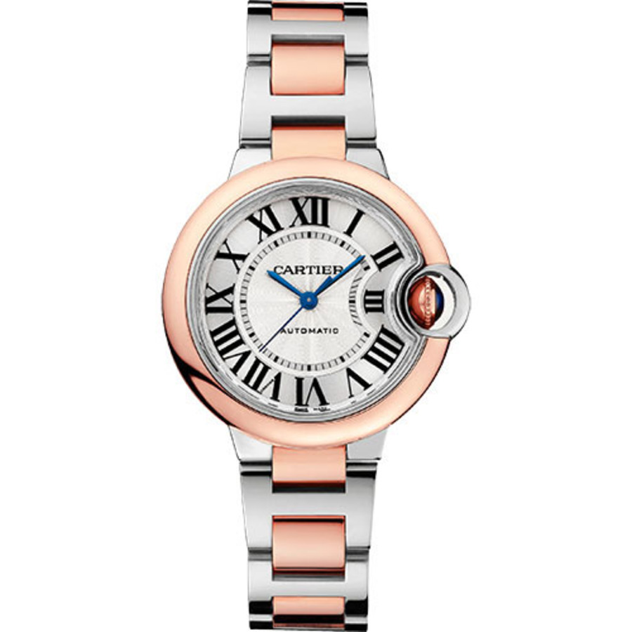 Cartier Ballon Bleu 33 mm Steel and Rose Gold Watch W2BB0032 /Silver Dial 2024