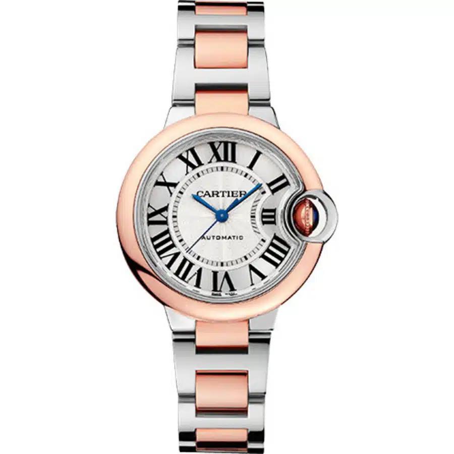 Cartier Ballon Bleu 33 mm Steel and Rose Gold Watch W2BB0032 /Silver Dial 2024