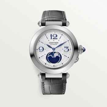 Cartier Pasha Moonphase WSPA0030 41mm stainless steel watch, alligator strap