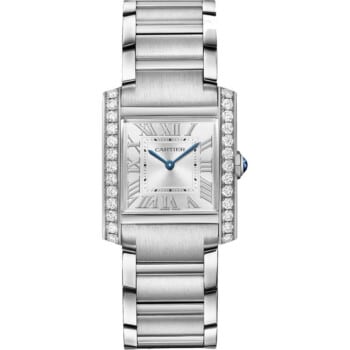 Cartier Tank Francaise With Silver/Diamond Bezel W4TA0021 and Steel 32mm Watch 2024