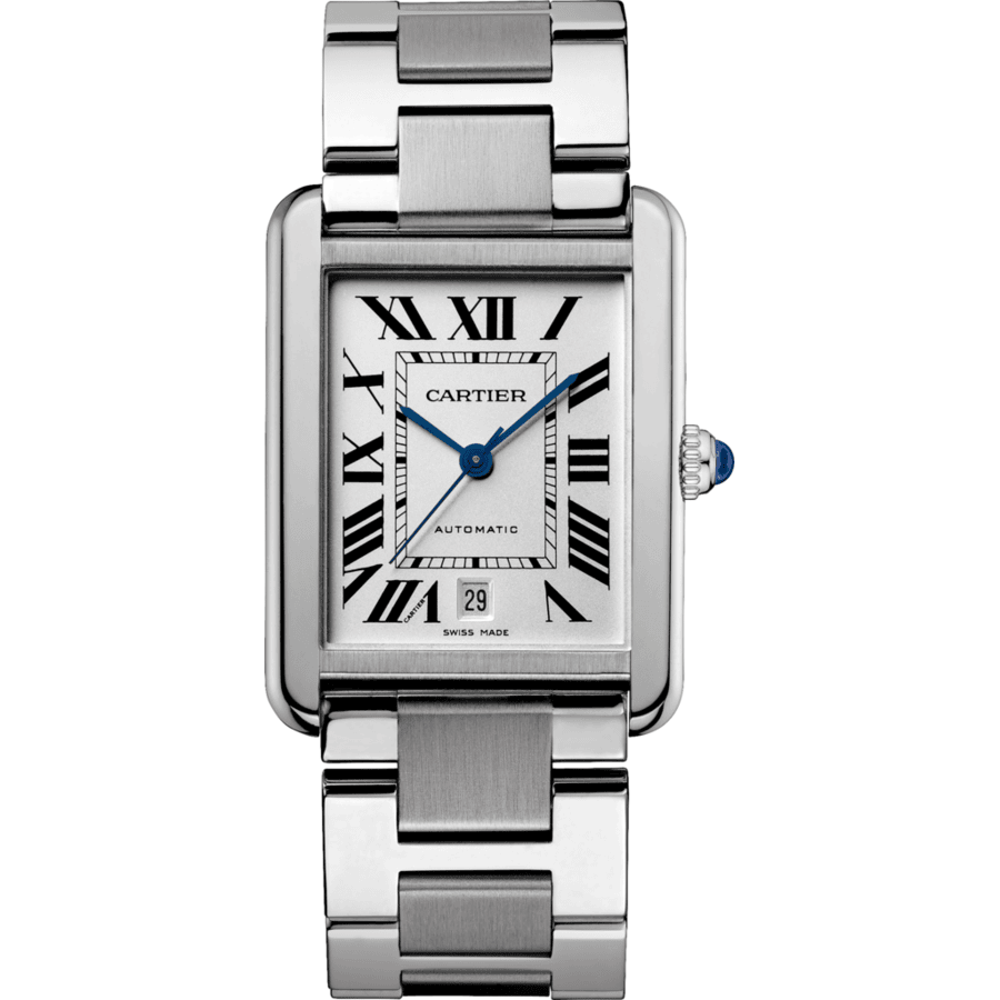 Cartier Tank Solo Extra Large W5200028 Silver Dial Stainless Steel Watch 2024