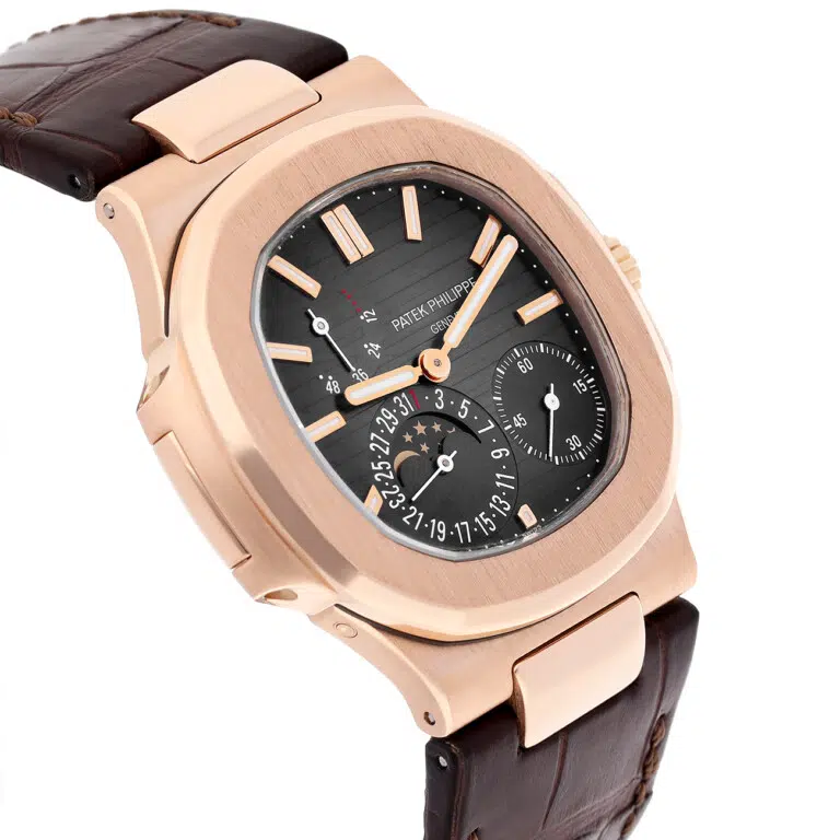 Patek Philippe Nautilus 5712R-001 Brown Dial Rose Gold Leather Strap Watch – image 4