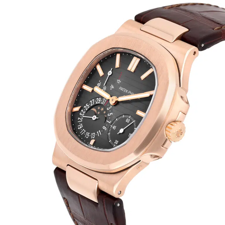Patek Philippe Nautilus 5712R-001 Brown Dial Rose Gold Leather Strap Watch – image 5