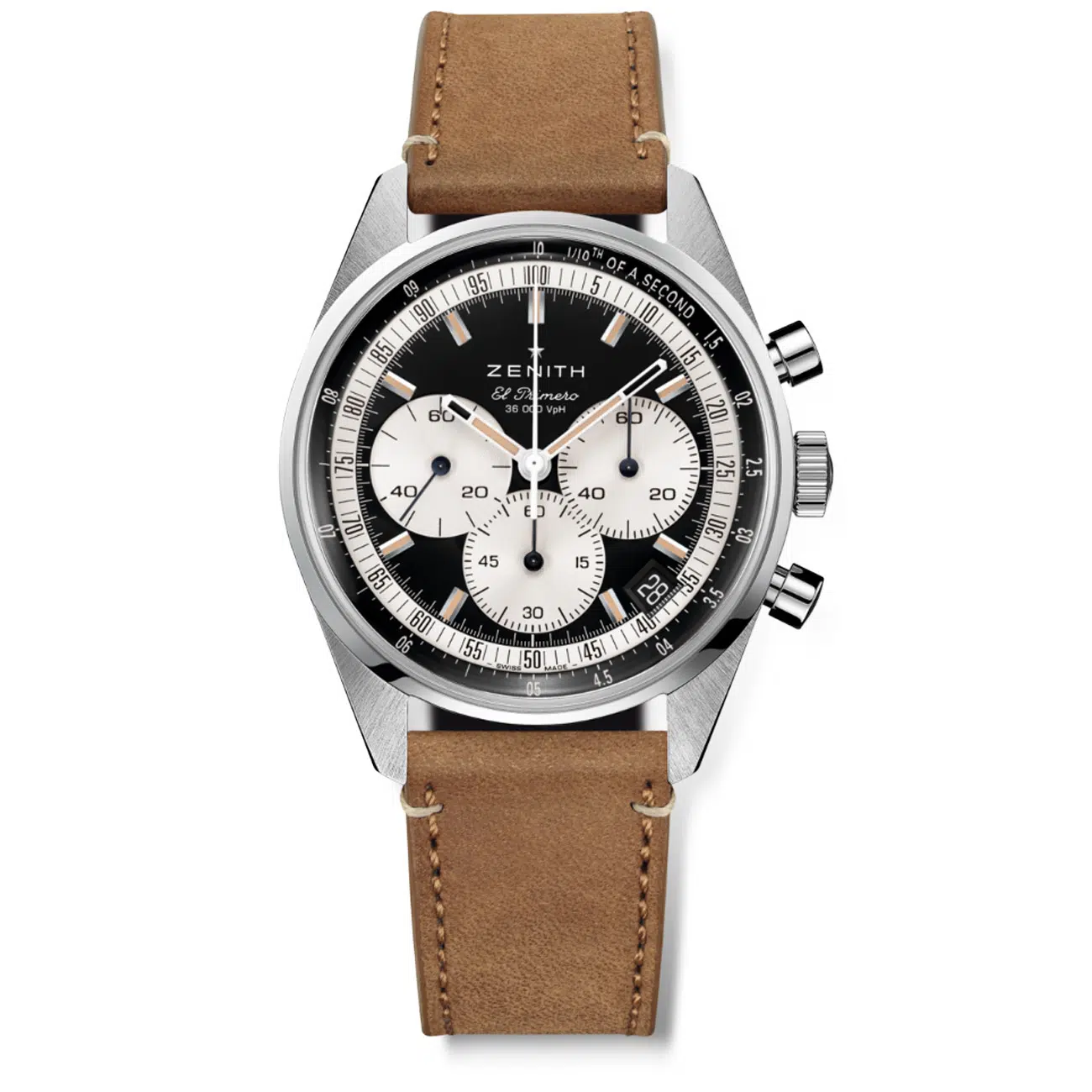 Zenith Chronomaster El Primero Chronograph 03.3200.3600/21.C903. 38mm Stainless Steel with Black Dial Watch 2024
