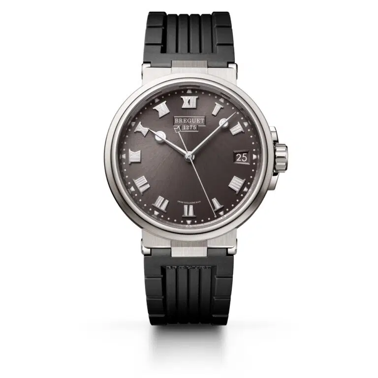 Breguet Marine 5517TI/G2/5ZU Titanium with Black Rubber Watch Grey Dial