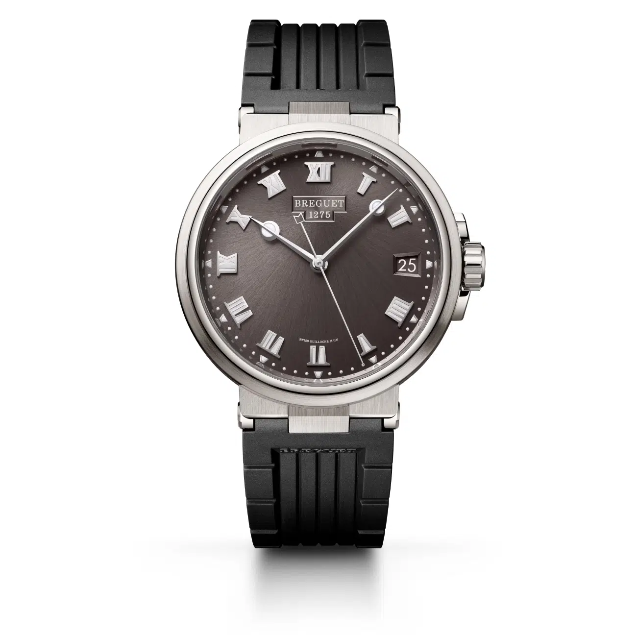 Breguet Marine 5517TI/G2/5ZU Titanium with Black Rubber Watch Grey Dial