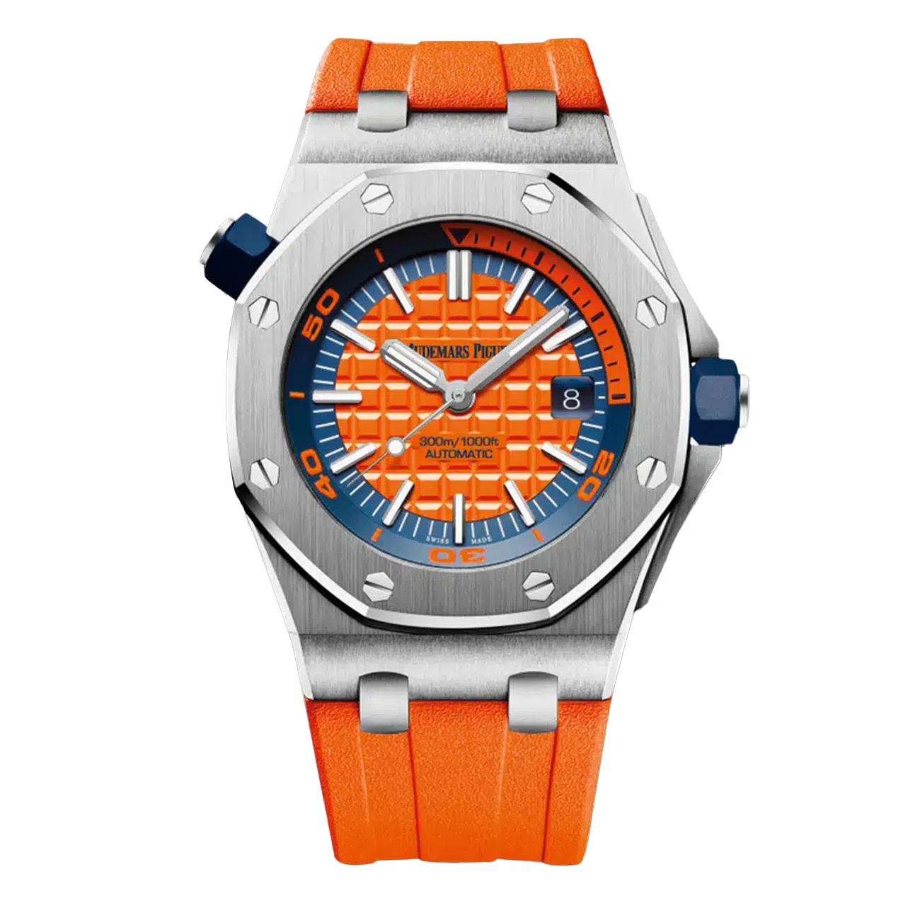 Audemars Piguet Royal Oak Offshore Diver Orange Dial 42mm 15710ST.OO.A070CA.01 Stainless Steel Orange Rubber Watch 2017