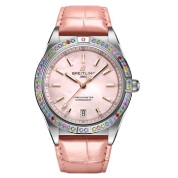 Breitling Chronomat Automatic South Sea G10380BB1K1P1 36mm Pink MOP Dial Fixed Bezel Stainless Steel/18k White Gold with