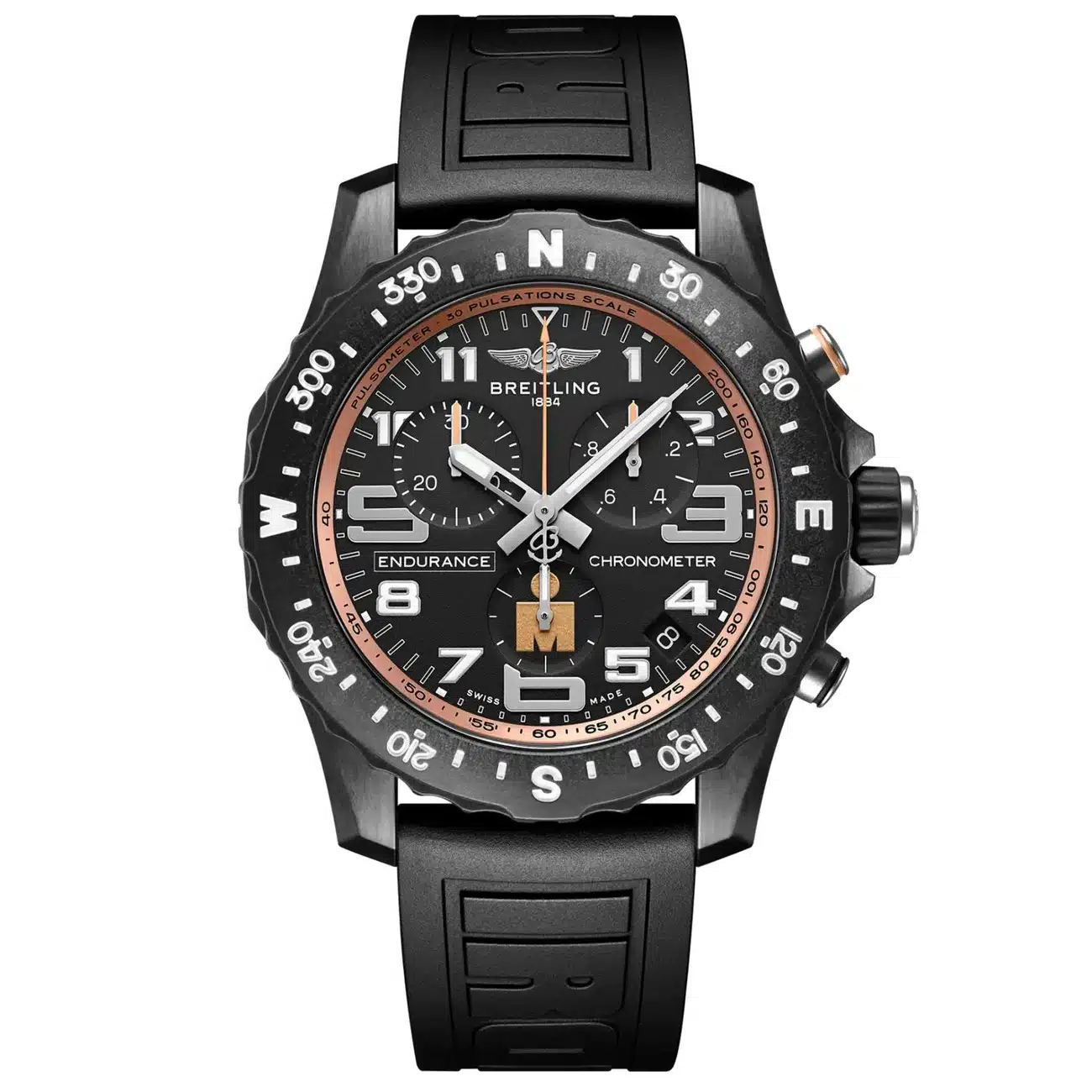 Breitling Endurance Pro 44mm X823101B1B1S1 Black Dial Breitlight Case With Black Rubber Strap