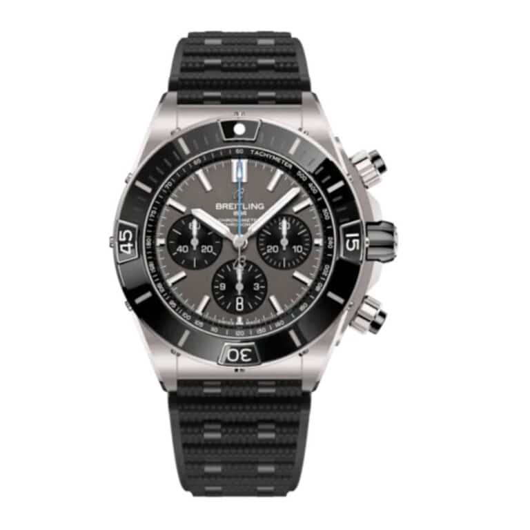 Breitling Super Chronomat B01 EB0136251M1S1 44mm Grey Dial Unidirectional Rotating Bezel Titanium with Black Rubber Strap