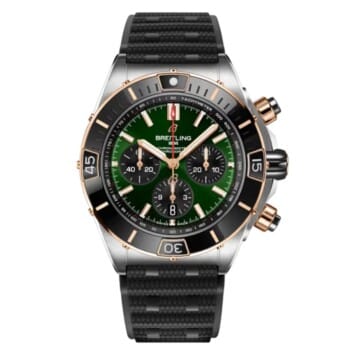Breitling Super Chronomat B01 UB0136251L1S1 44mm Green Dial Unidirectional Ratcheted Rotating Bezel Stainless Steel /18k Red
