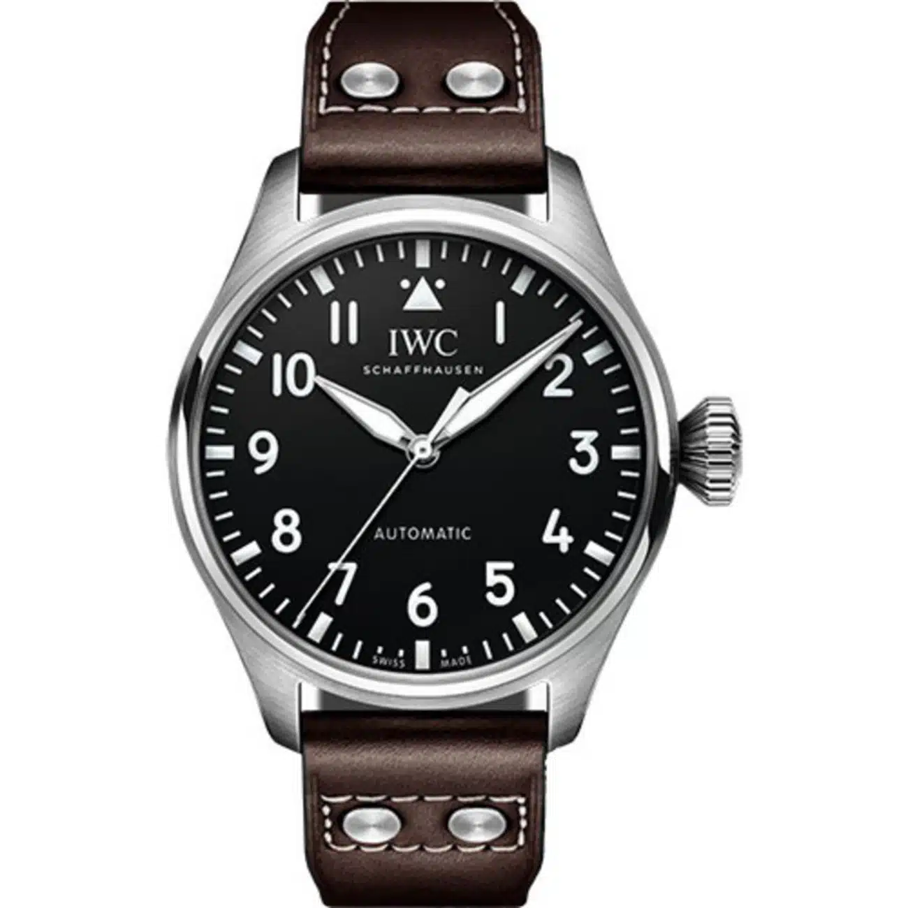 IWC Big Pilot's IW329301 43mm Stainless Steel Case Black Dial Brown Calfskin Strap Watch 2024
