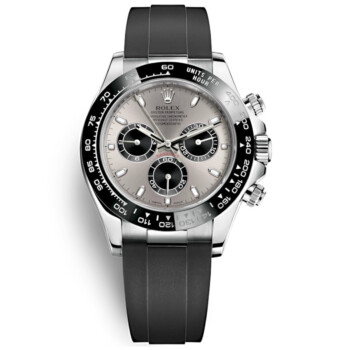 Rolex Cosmograph Daytona 116519LN-0038 Silver Black Subs Dial Oysterflex White Gold Watch