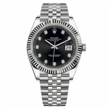 Rolex Datejust 126334-0012 Jubilee Stainless Steel 41mm with Black Diamond Dial Watch 2024