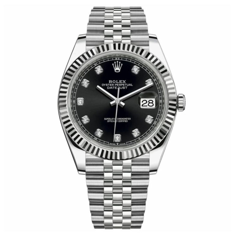 Rolex Datejust 126334-0012 Jubilee Stainless Steel 41mm with Black Diamond Dial Watch 2024