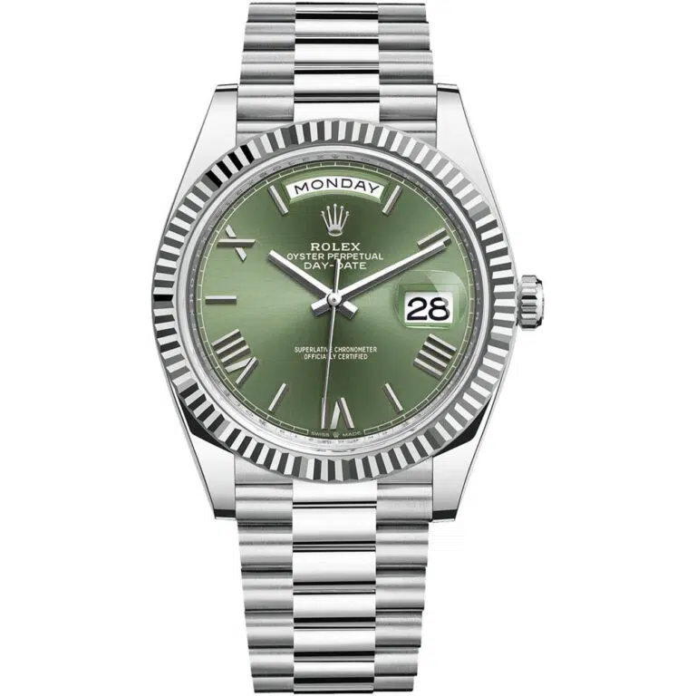 Rolex Day Date 228236-0008 40mm Platinum with Green Dial