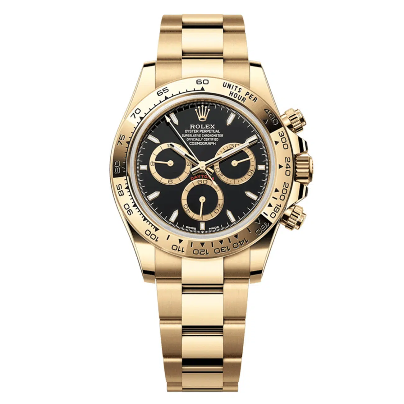 Rolex Daytona 40mm 126508-0004 Oyster Yellow Gold Watch Black Dial 2024
