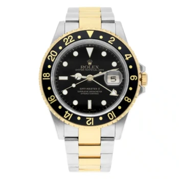 Rolex GMT Master II Black Dial Yellow Gold Steel Mens Watch 16713 – 2008